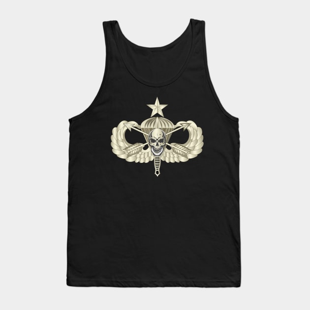 Senior Airborne w Crossed Arrows Dagger Skull Tank Top by twix123844